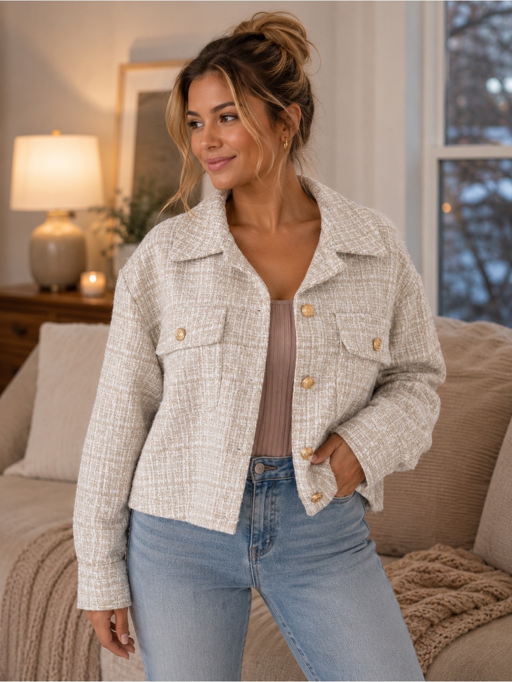 Marled blazer shimmery